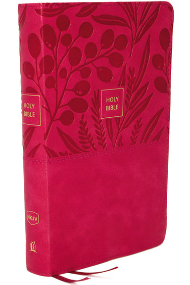 Image of NKJV, End-of-Verse Reference Bible, Personal Size Large Print, Leathersoft, Pink, Thumb Indexed, Red Letter, Comfort Print other
