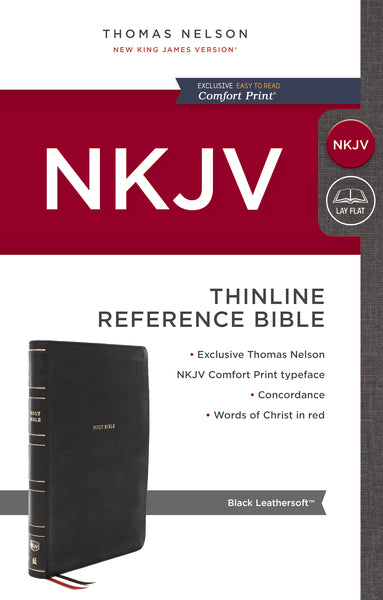 Image of NKJV, Thinline Reference Bible, Leathersoft, Black, Red Letter, Comfort Print other