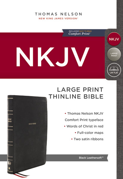 Image of NKJV, Thinline Bible, Large Print, Leathersoft, Black, Red Letter, Comfort Print other