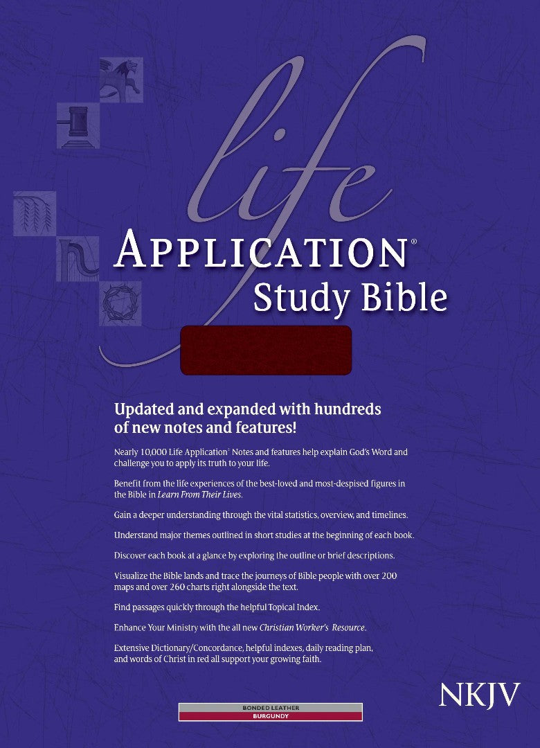 Image of NKJV Life Application Study Bible: Burgundy, Bonded Leather other