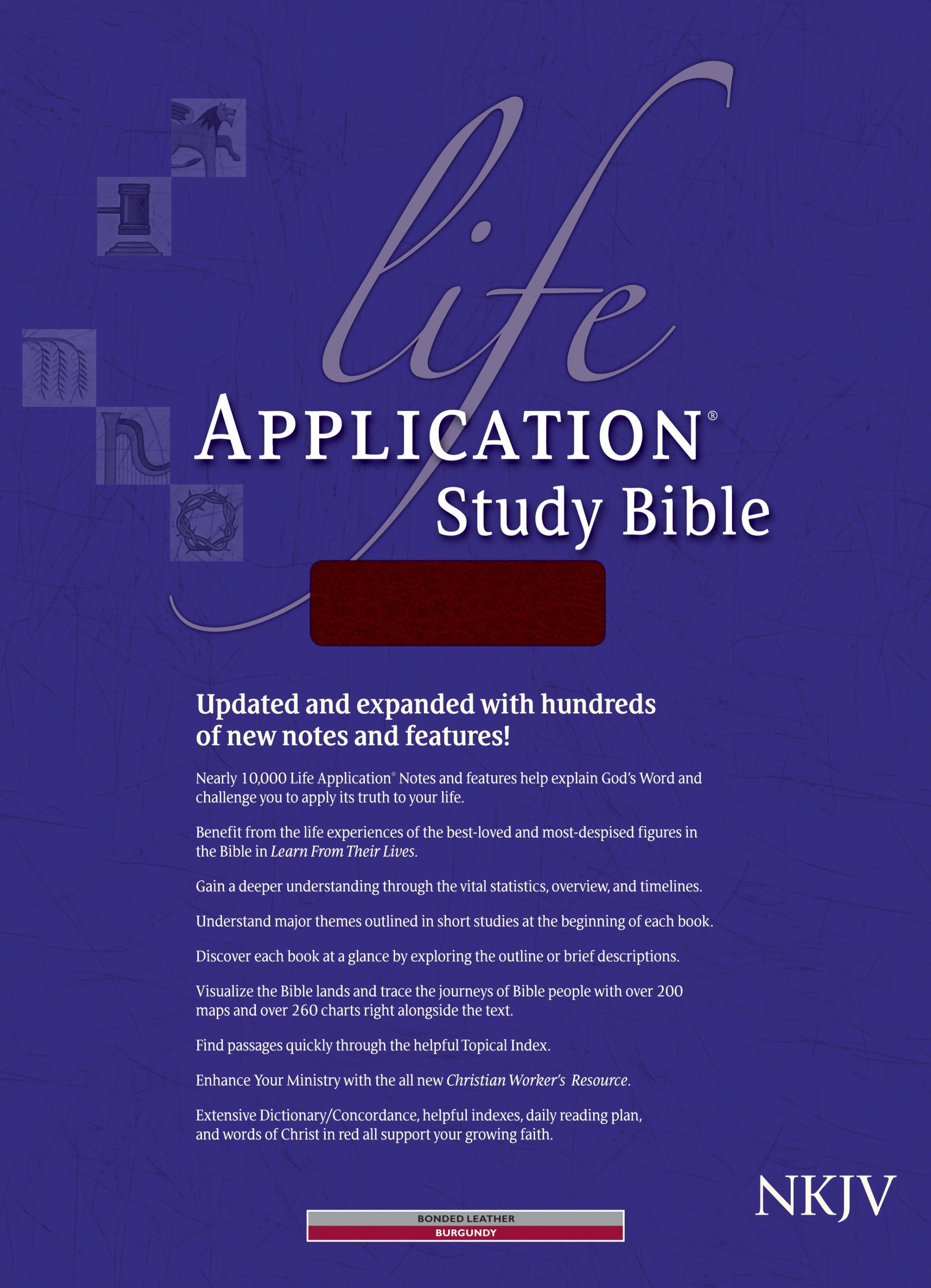 Image of NKJV Life Application Study Bible: Burgundy, Bonded Leather, Thumb Index other