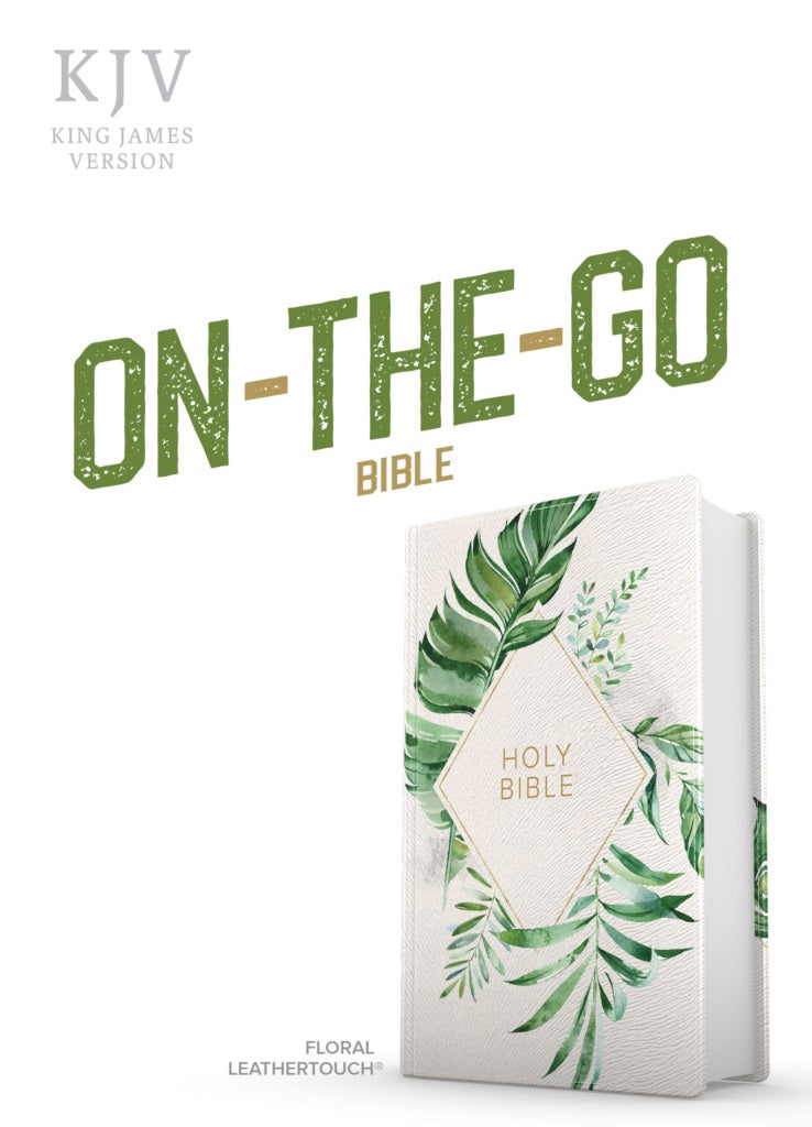 Image of KJV On-the-Go Bible, White Floral Textured LeatherTouch other