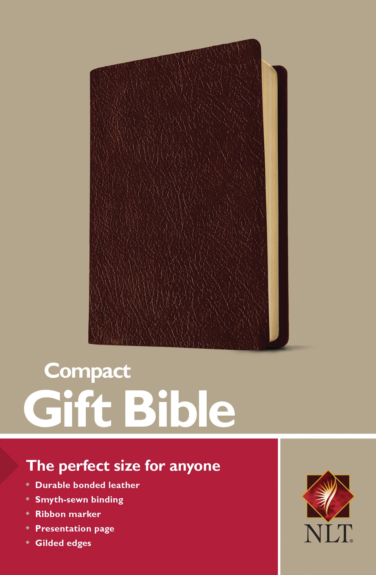Image of NLT Compact Bible, Burgundy, Imitation Leather, Presentation Page, 2 Full-Colour Maps, Gilded Page Edges, Double-Column Format, Ribbon Marker other
