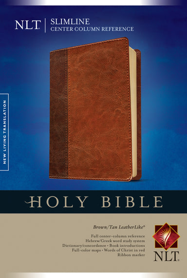 Image of NLT Slimline Center Column Reference Bible: Brown/Tan, Imitation Leather other