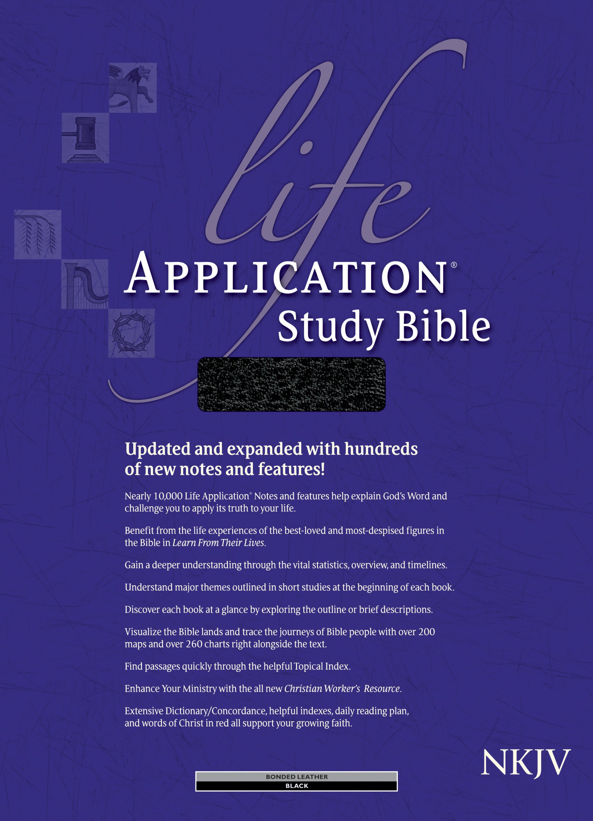 Image of NKJV Life Application Study Bible: Black, Bonded Leather, Thumb Indexed other
