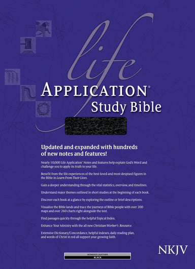 Image of NKJV Life Application Study Bible: Black, Bonded Leather, Thumb Indexed other
