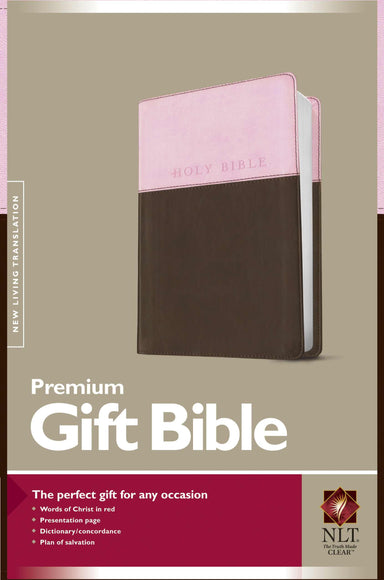 Image of NLT Gift Bible, Pink and Brown, Imitiation Leather, Red Letter, Presentation Page, Concordance, Ribbon Marker, Book Introductions, Durable Cover other