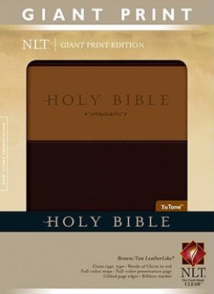 Image of NLT Giant Print Bible Leatherlike Tu-tone Brown Tan other