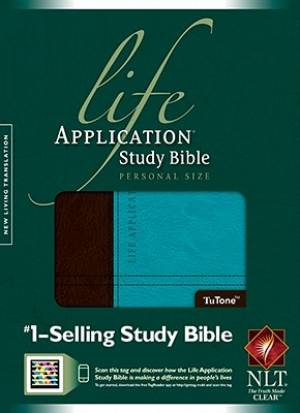 Image of NLT Life Application Study Bible Personal Size Tutone Brown Teal Leatherlike other