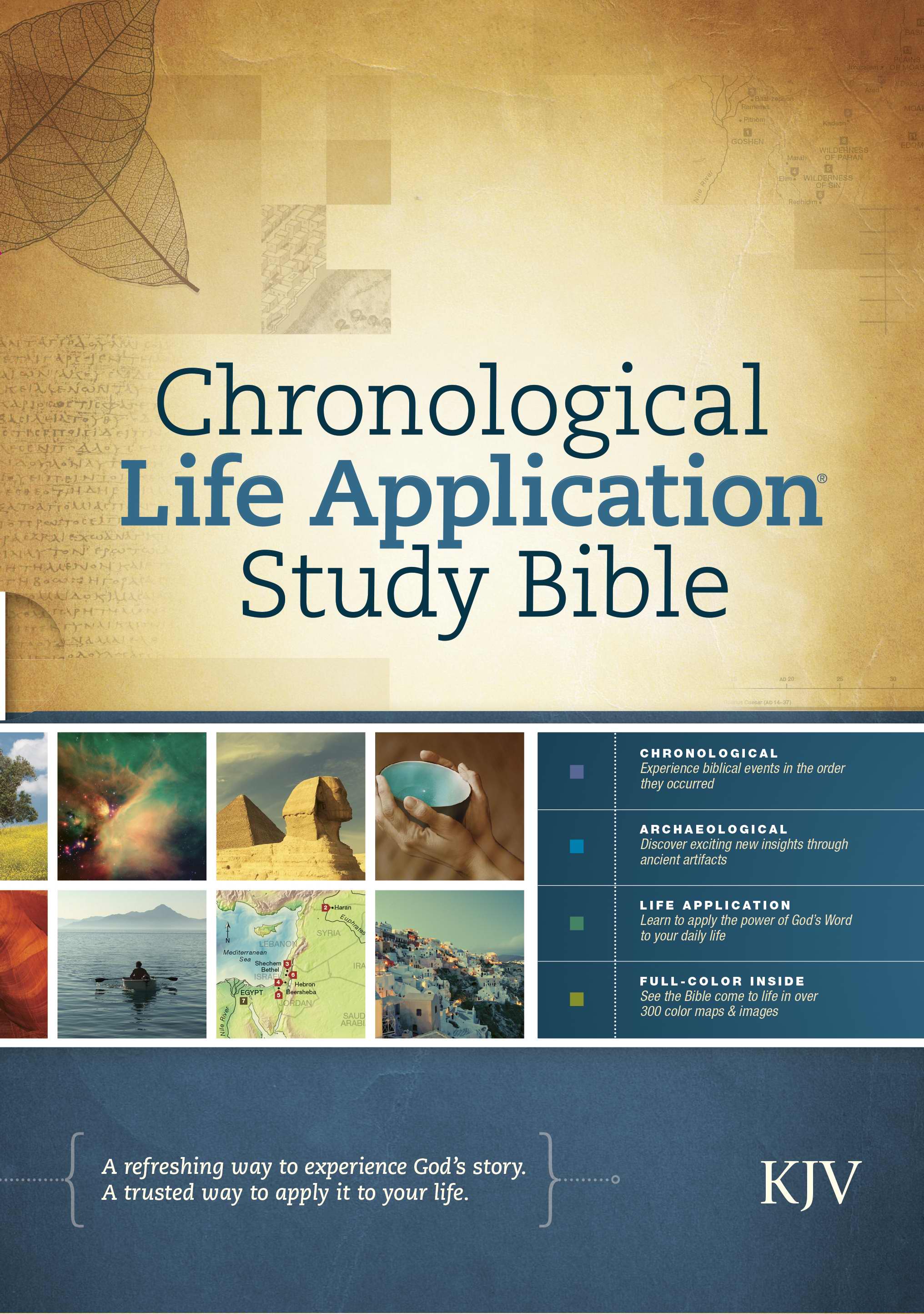 Image of KJV Chronological Life Application Study Bible (Hardcover), Introductions, Timeline, Full Colour Maps, Concordance, other