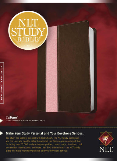 Image of NLT Study Large Print Bible: Pink/Brown, Imitation Leather other