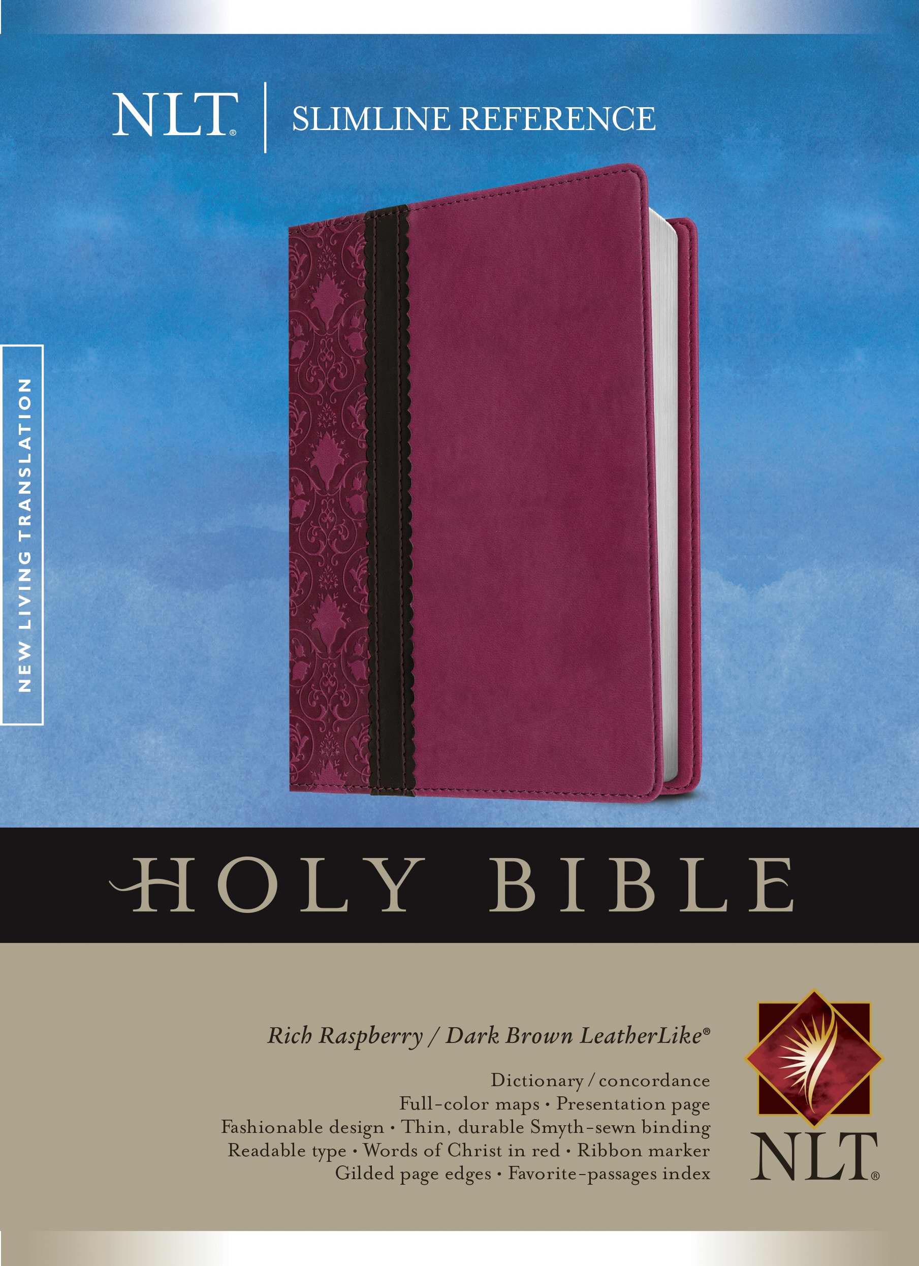 Image of NLT Reference Bible, Raspberry, Imitation Leather, Slimline, Concordance, Red Letter, Daily Reading Plan, Maps, Ribbon Marker other