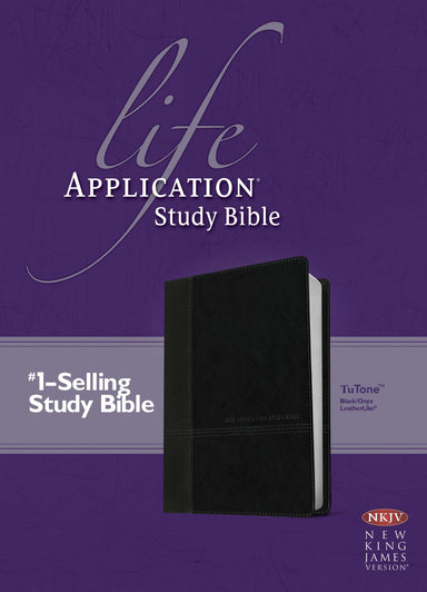 Image of NKJV Life Application Study Bible, Black/Onyx TuTone, Red Letter, Maps, Footnotes, Concordance, Ribbon Marker other