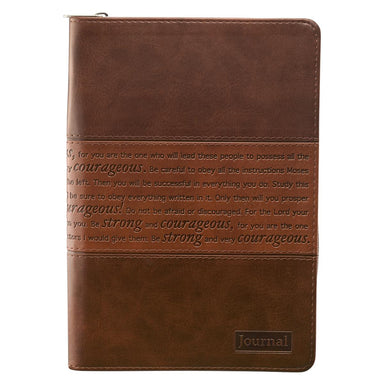 Image of Strong and Courageous Zippered Classic LuxLeather Journal - Joshua 1:5-7 other