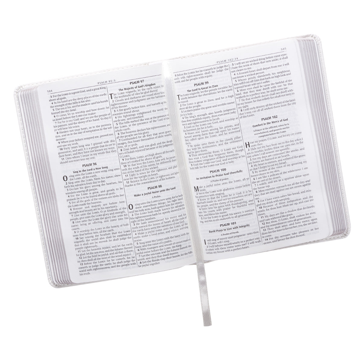 Image of White Faux Leather Compact King James Version Bible other