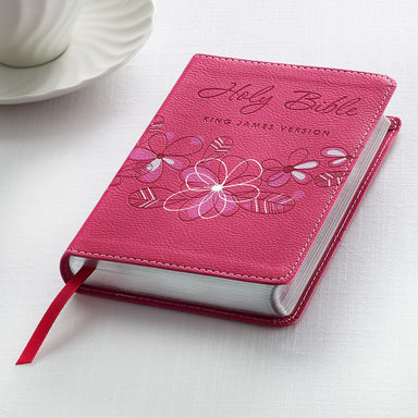 Image of KJV Pocket Bible, Pink, Imitation Leather, Gift, Ribbon Marker, Lay-Flat Spine, Gilt Edges, Scripture Verse Finder, One Year Reading Plan other