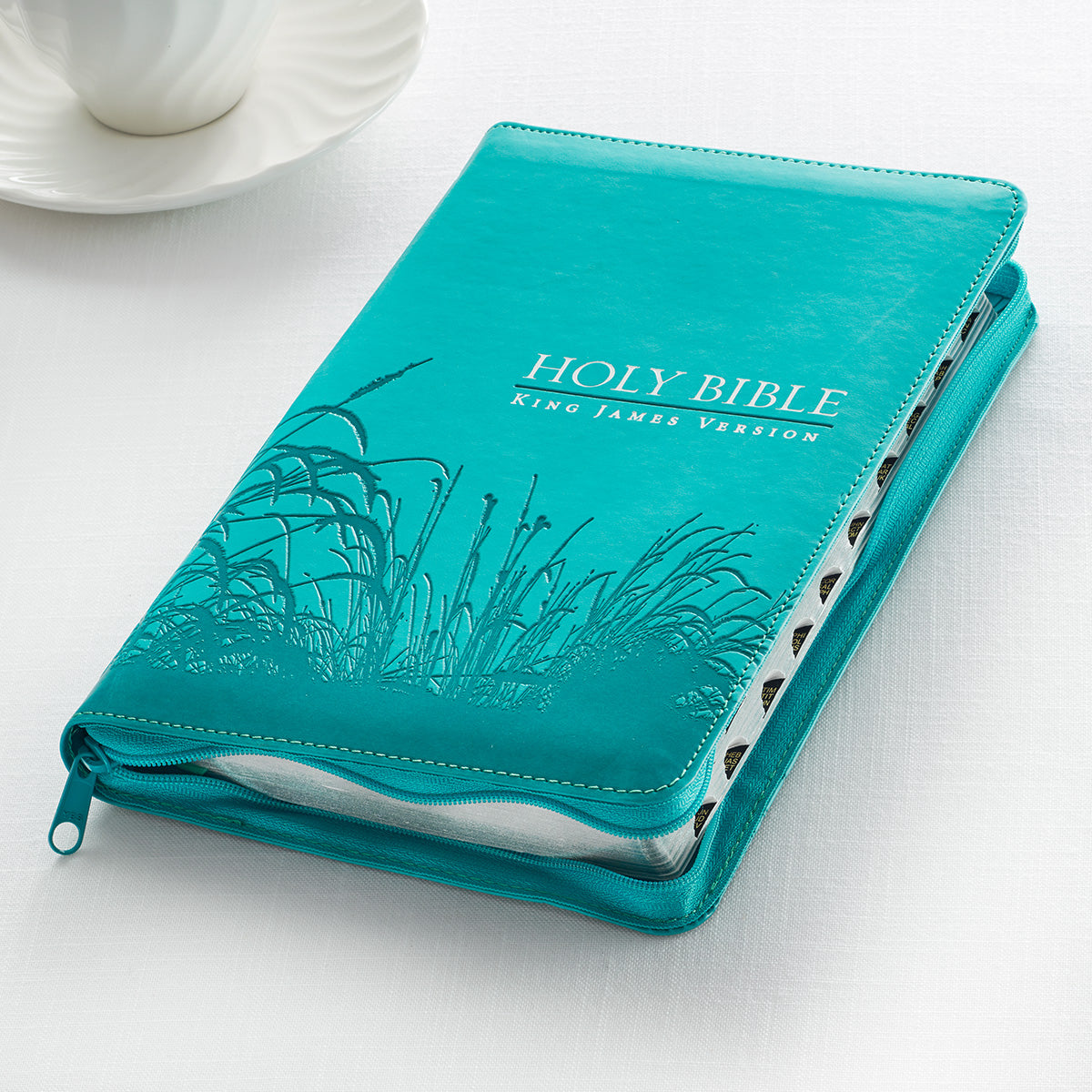 Image of KJV Standard Size Thumb Index Edition: Zippered Turquoise other