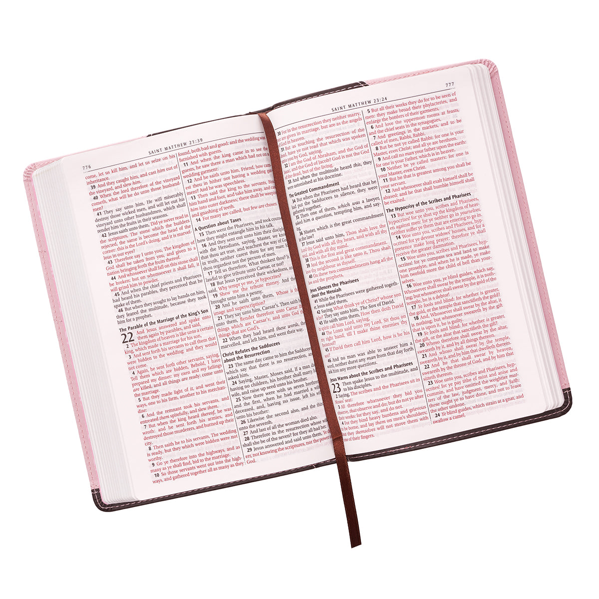Image of KJV Standard Size Lux-Leather Pink/Brown other