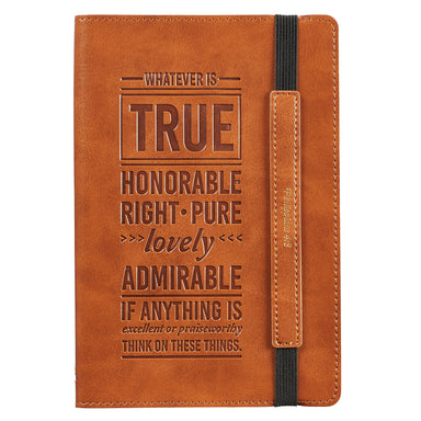 Image of Journals Lux-Leather Bullet Elastic Closure Whatever Is True Brown other