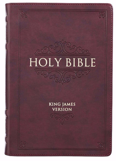 Image of Burgundy Faux Leather Large Print Thinline KJV Bible with Thumb Index other