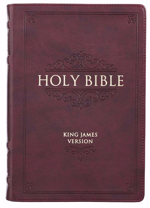 Image of Burgundy Faux Leather Large Print Thinline KJV Bible with Thumb Index other