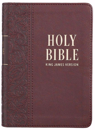Image of Medium Brown Faux Leather Large Print Compact King James Version Bible other