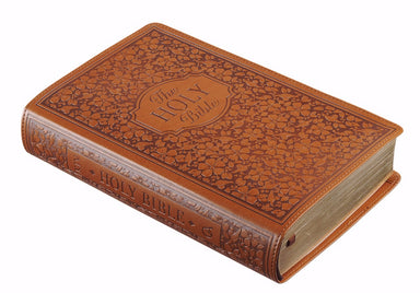 Image of Floral Brown Faux Leather Giant Print King James Version Bible other