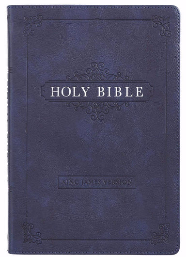 Image of Blue Faux Leather Large Print Thinline KJV Bible with Thumb Index other