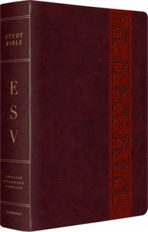 Image of ESV Study Bible Large Print Leatherlook Mahogany Trelli other
