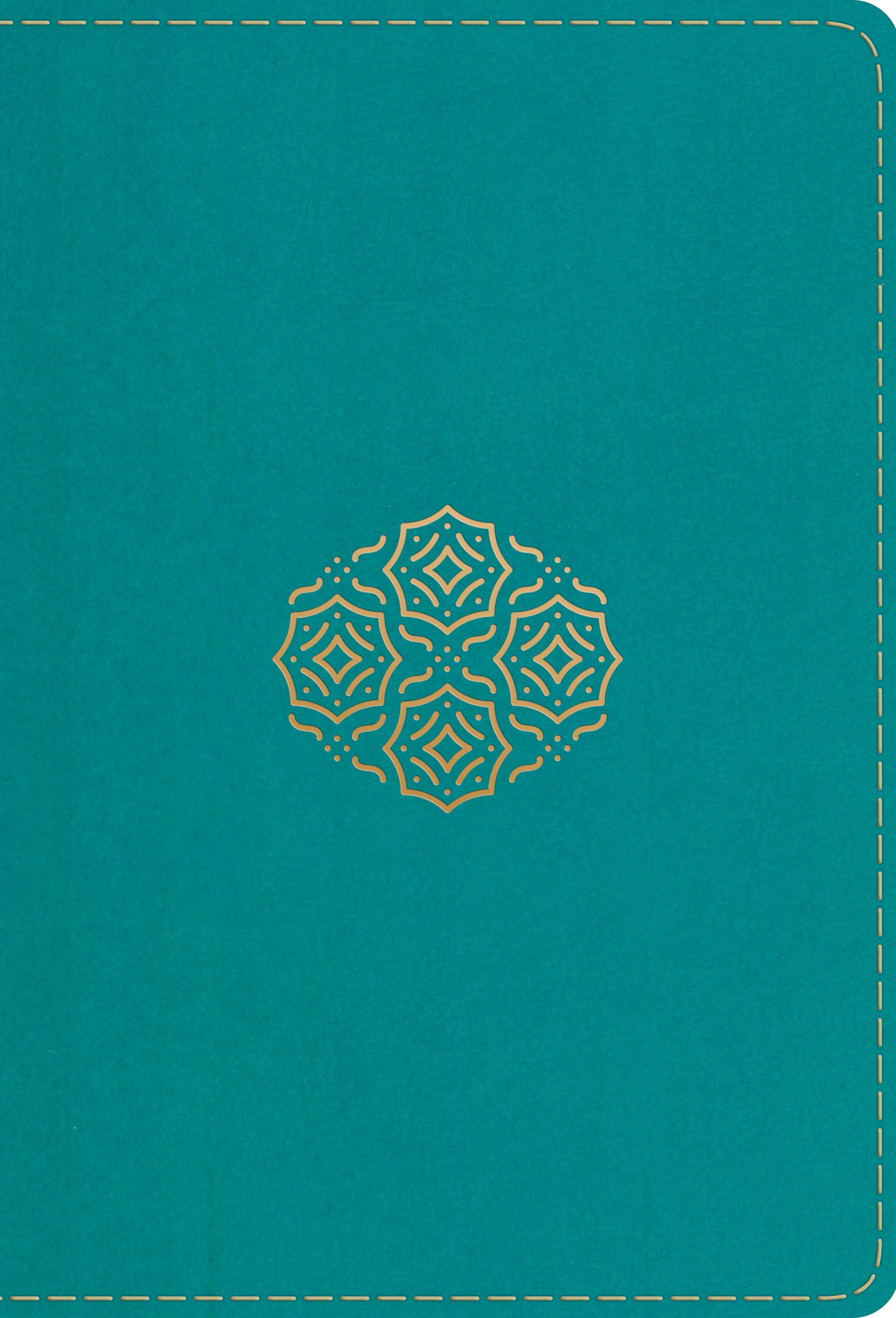 Image of ESV Large Print Compact Bible, Teal, Imitation Leather, Gilt-Edged, Double-Column, Words Of Christ In Red, Ribbon Marker, Concordance, Bouquet Design, Smyth-Sewn Binding other