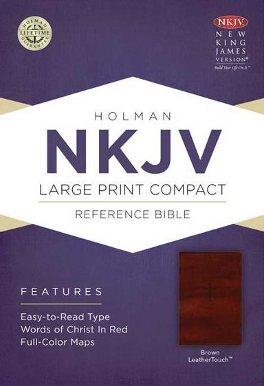 Image of NKJV Large Print Compact Bible, Brown, Imitation Leather, References, Colour Maps, Concordance, Reading Plan, Words in Red, Presentation Page other