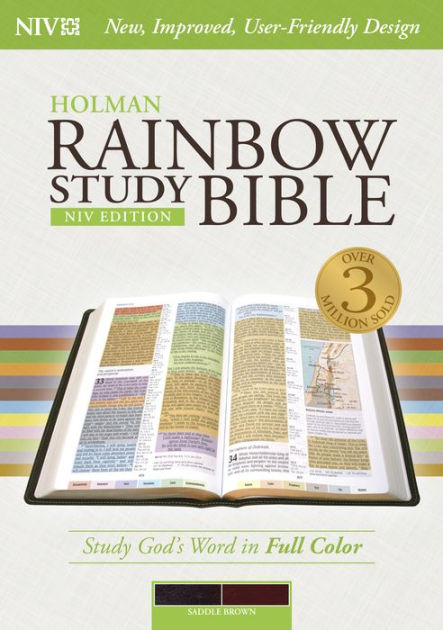 Image of NIV Rainbow Study Bible, Saddle Brown Leathertouch Indexed other
