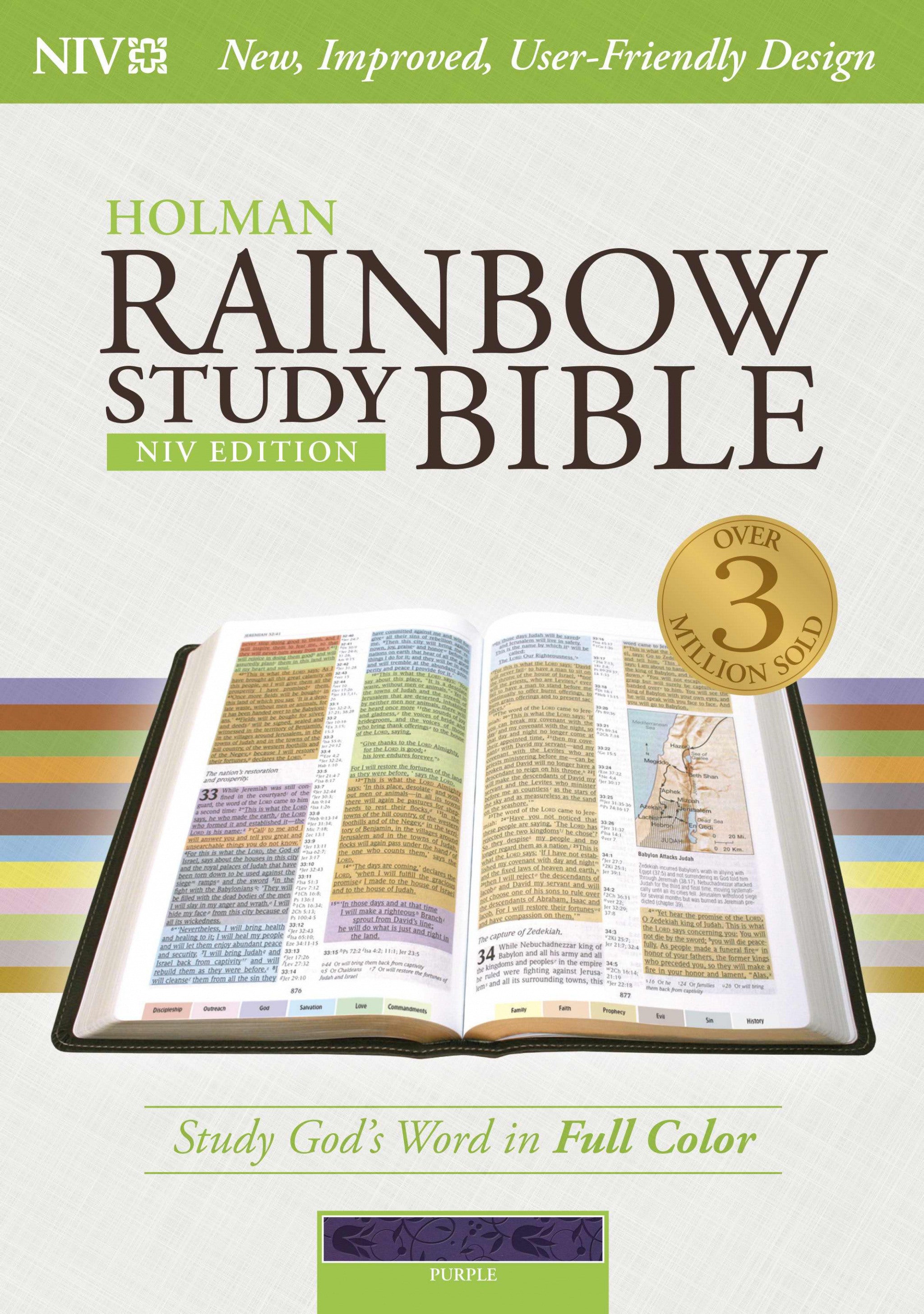 Image of NIV Rainbow Study Bible, Purple, Imitation Leather, Maps, Reading Calendar, Concordance, Subject Guide, Table of Weights and Measures, Ribbon Marker, Gilt Edges other