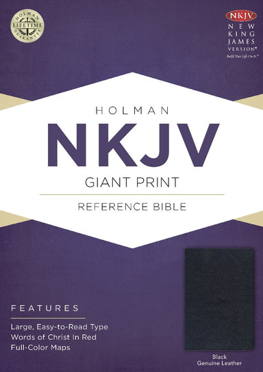 Image of NKJV Giant Print Reference Bible, Black Genuine Leather other