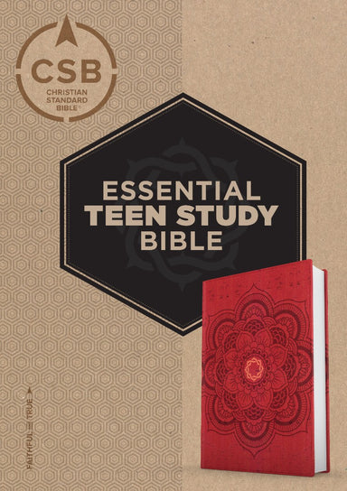 Image of CSB Essential Teen Study Bible, Red Flower Cork Leathertouch other