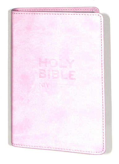 Image of NIV Pocket Bible, Pink, Imitation Leather, Boxed, Gilt Edged, Ribbon Marker, Anglicised, Bible Reading Plan, Timeline, Book Overview, Helpful Bible Passages other