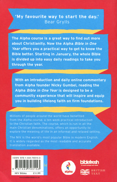 Image of NIV Alpha Bible in One Year: Paperback other