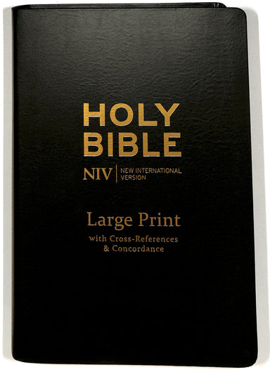 Image of NIV Single Column Reference Bible, Black, Bonded Leather, Deluxe Edition, Large Print, Colour Maps, Cross-Reference, Concordance, Anglicised, Gilt Edges other
