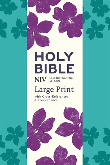 Image of NIV Large Print Bible, Turquoise, Imitiation Leather, Single Column Deluxe Reference, Cross References, Concordance, Anglicised, Ribbon Markers other
