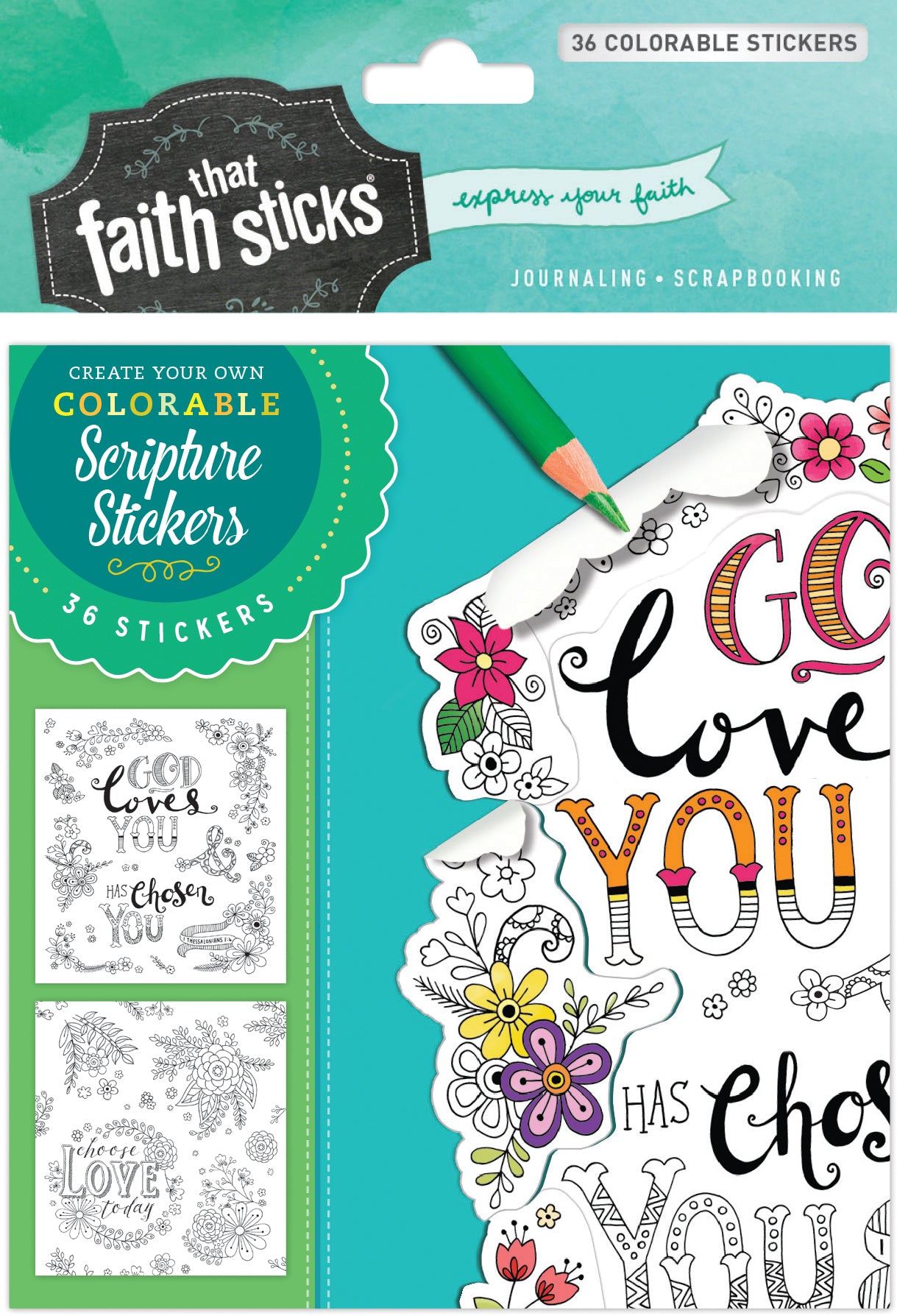 Image of 1 Thessalonians 1:4 Colorable Stickers other