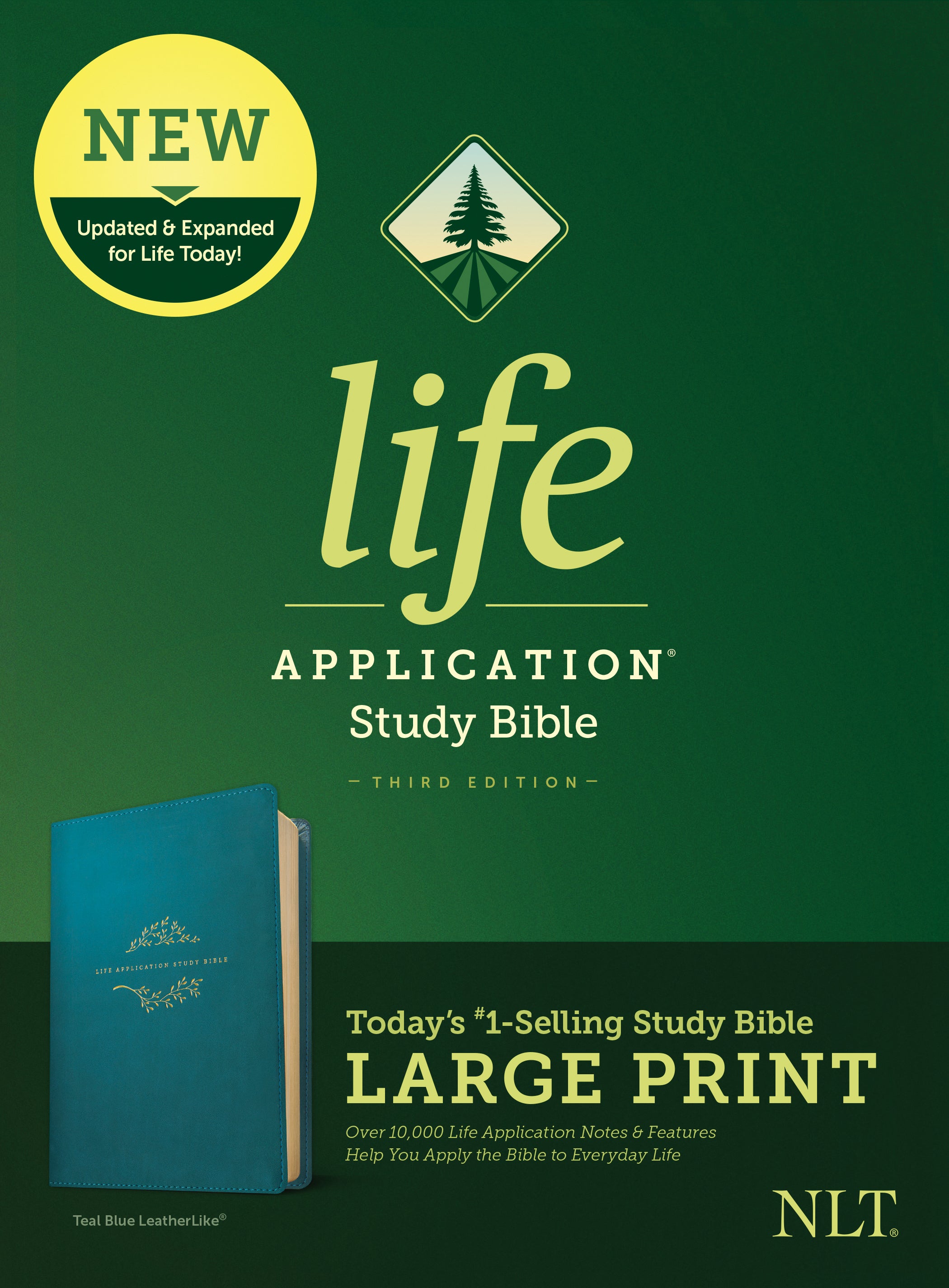 Image of NLT Life Application Study Bible, Third Edition, Large Print (Red Letter, LeatherLike, Teal Blue) other
