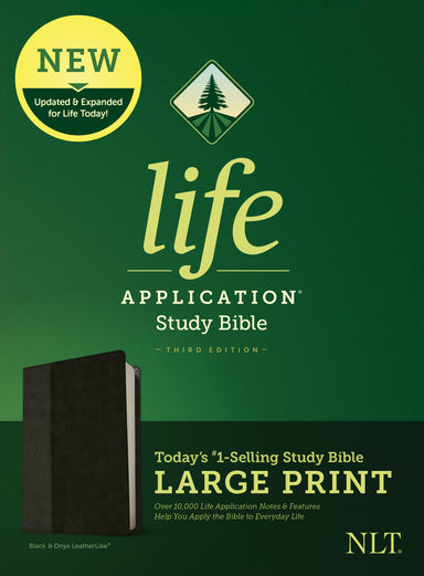 Image of NLT Life Application Study Bible, Third Edition, Large Print (Red Letter, LeatherLike, Black/Onyx) other