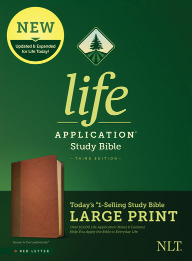 Image of NLT Life Application Study Bible, Third Edition, Large Print (Red Letter, LeatherLike, Brown/Mahogany) other