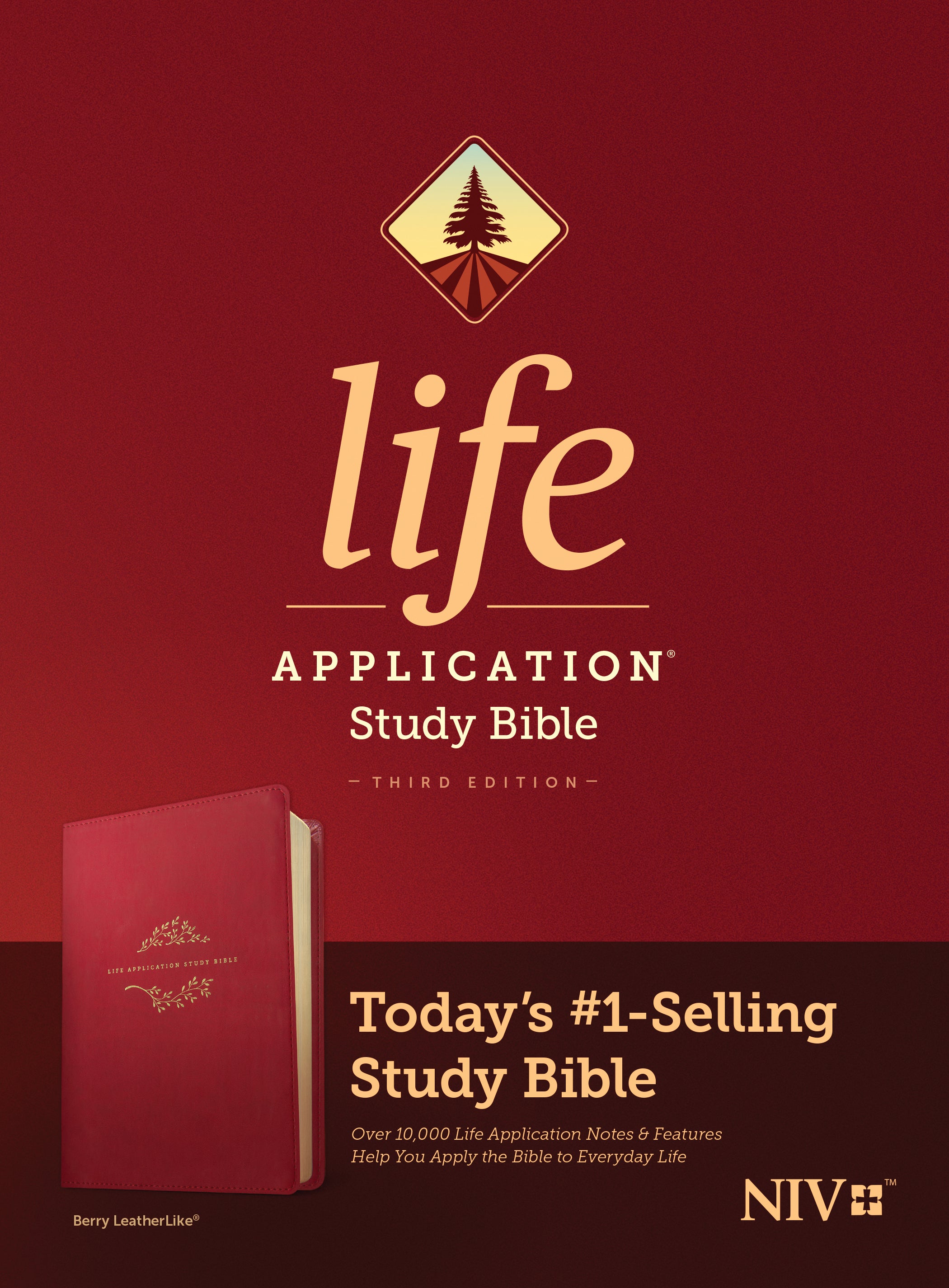Image of NIV Life Application Study Bible, Third Edition (LeatherLike, Berry) other