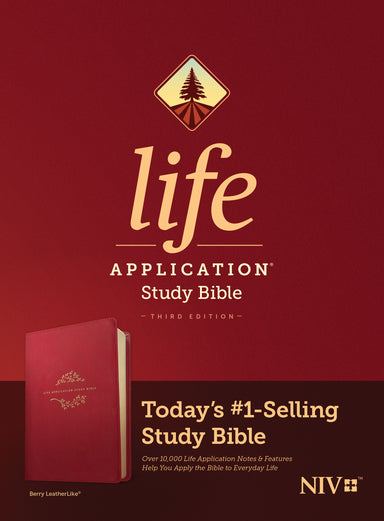 Image of NIV Life Application Study Bible, Third Edition (LeatherLike, Berry) other