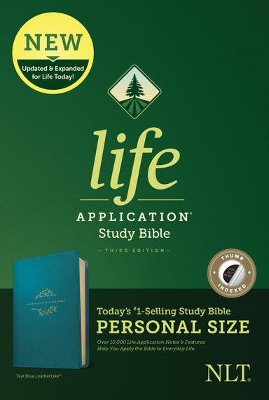 Image of NLT Life Application Study Bible, Third Edition, Personal Size (LeatherLike, Teal Blue, Indexed) other