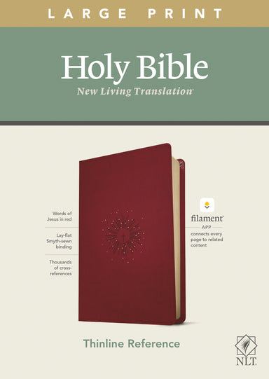 Image of NLT Large Print Thinline Reference Bible, Filament Enabled Edition (Red Letter, LeatherLike, Aurora Cranberry) other