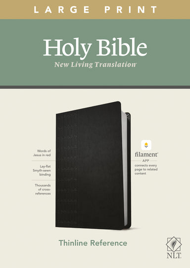 Image of NLT Large Print Thinline Reference Bible, Filament Enabled Edition (Red Letter, LeatherLike, Cross Grip Black) other