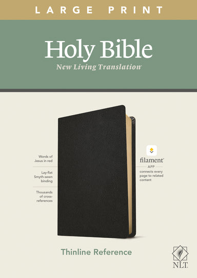 Image of NLT Large Print Thinline Reference Bible, Filament Enabled Edition (Red Letter, Genuine Leather, Black) other