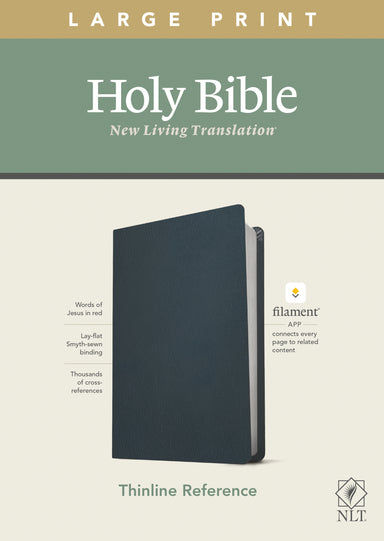 Image of NLT Large Print Thinline Reference Bible, Filament Enabled Edition (Red Letter, Genuine Leather, Navy Blue) other